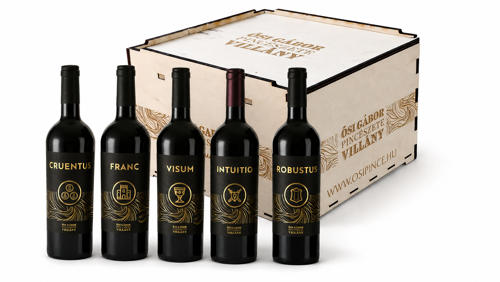 Csúcsbor válogatás 6x0,75 l. + fadoboz